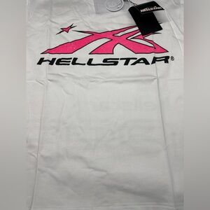 Hellstar White and Pink Short Sleeve Tee